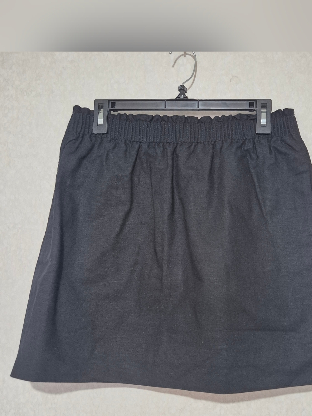 J. Crew Black Linen  Mini Skirt with Elastic Waist SIZE:10